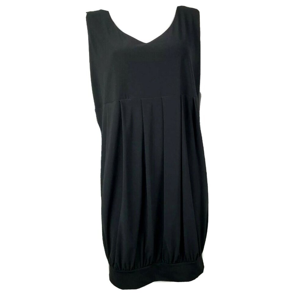 TRUE ENVY Solid All Black‎ Pullover V Neck Sleeveless Dress Womens Size XL